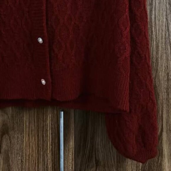 Red Knit Cardigan - Picture 3 of 4